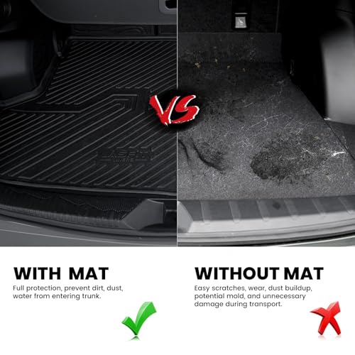 Image of LASFIT Cargo Mat for Subaru Forester Gas 2026 2025 (& 2026 Wilderness) | All Weather TPE Custom Fit Easy Clean Durable Cargo Tray Liner Trunk Mat & Backrest Mats Accessories, Black