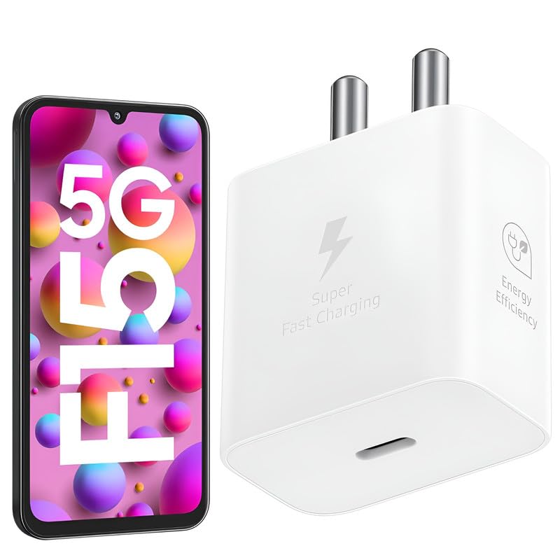 Image of 25W USB Type C Gan Charger Adaprter Compatible with Samsung Galaxy F15 5G Mobile Phones Super Fast 25 W Charge Adaptor for F05 /M15 /A15 /M35 /A35 /F35 /S23 /S23 fe 25 watt Type C PD Charing Port, White