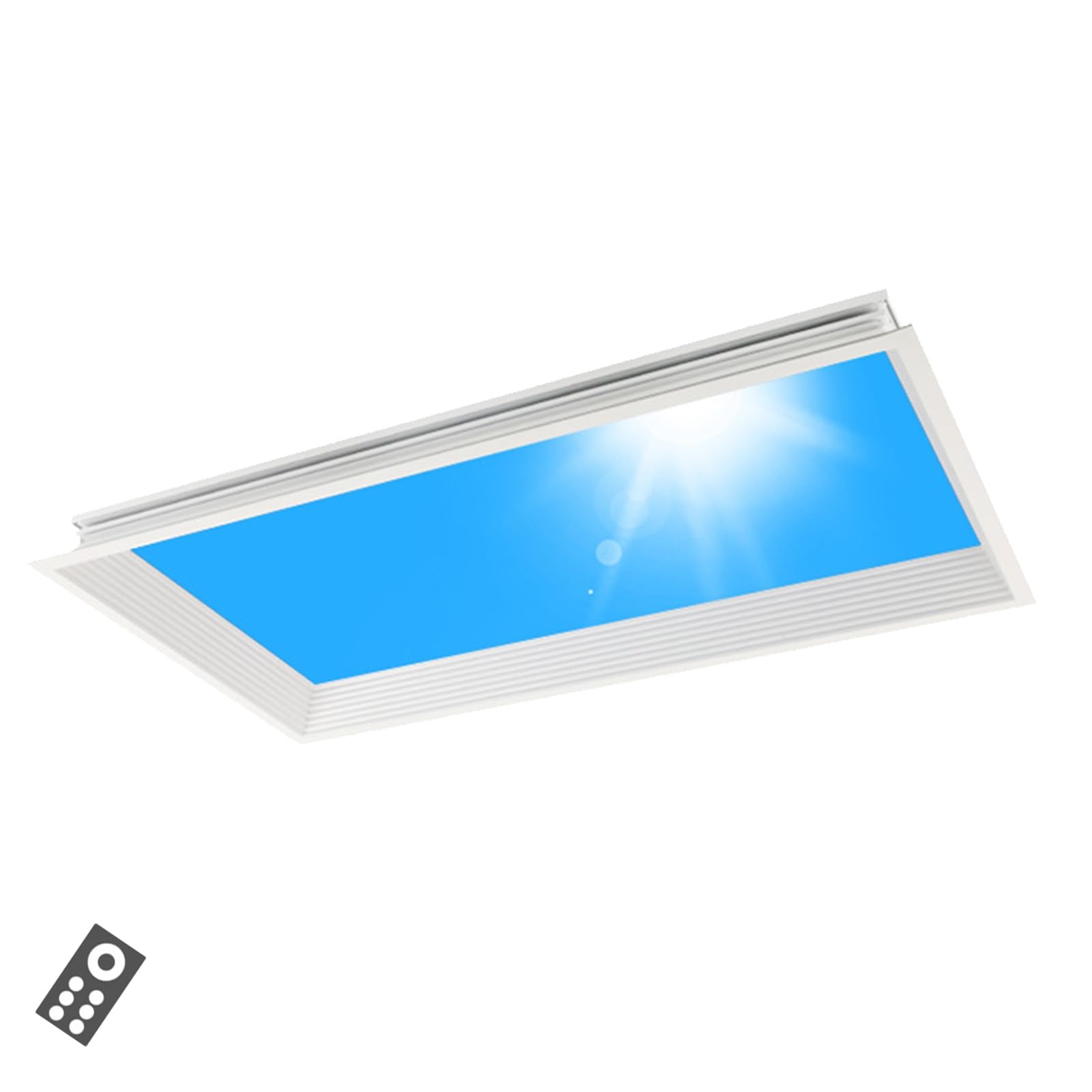 Luz natural de día con cielo azul, lámpara de techo con tragaluz artificial y control remoto, instalación empotrada, temperatura de color ajustable, para habitaciones(600x1200mm)