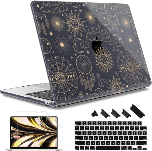 May Chen Compatible with MacBook Air 13.6 Inch Case 2024 2023 2022 Release Model A3113 M3 A2681 M2 Chip, Plastic Hard Shell Case for MacBook Air 13.6" with Liquid Retina Display, Celestial Space