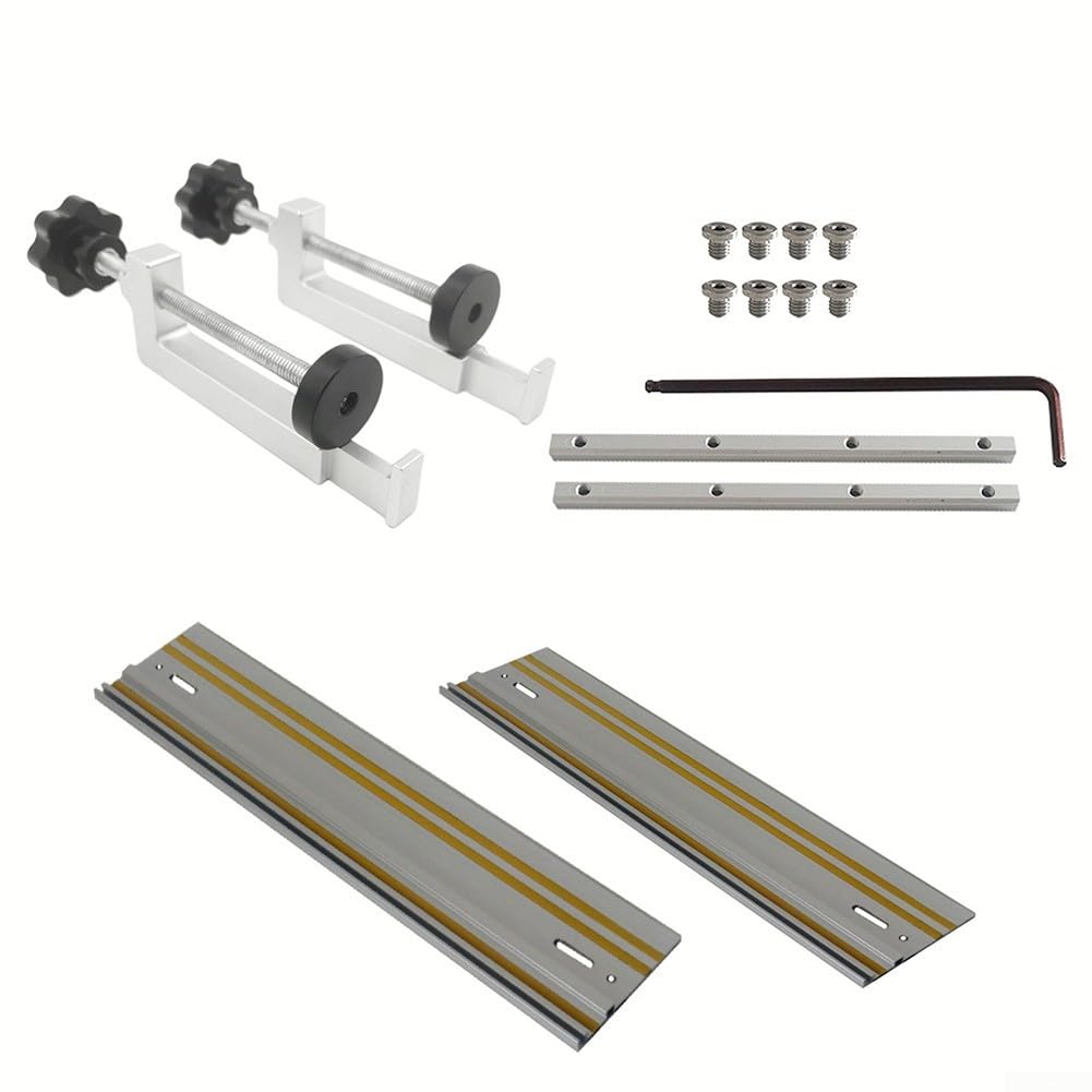 Rails de guidage en aluminium extrudé pour scie circulaire Rails de guidage répétables avec kit de connecteur pour des tâches de coupe précises (connecteur de rail de guidage)