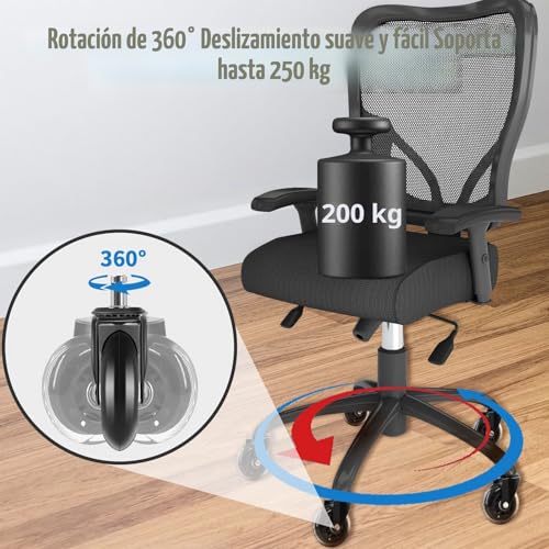 Miniatura 3 de Luzoon Ruedas Para Sillas De Oficina, 5 Pcs 11x22mm Ruedas De Repuesto Caster Silencioso Para Cualquier Piso Carga Total 250 Kg 11 X 22 Mm