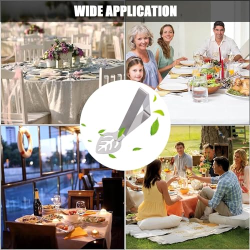 Tischtuchklammern Edelstahl 10 Stück, Tischdeckenklammer Tischabdeckungsklemmen für Dicke Tische, Gartentisch, Restaurant, Familie Esstisch Draußen Tischdecke Clips Tischtuch Clips