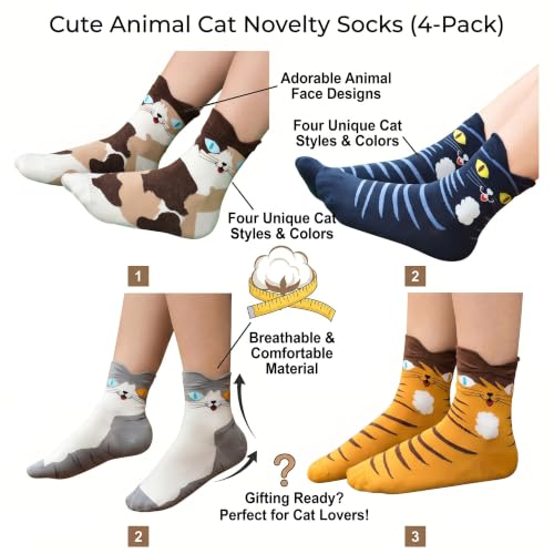Image of Cute Animal Design Women's Socks Casual Cotton Crew Novelty Socks