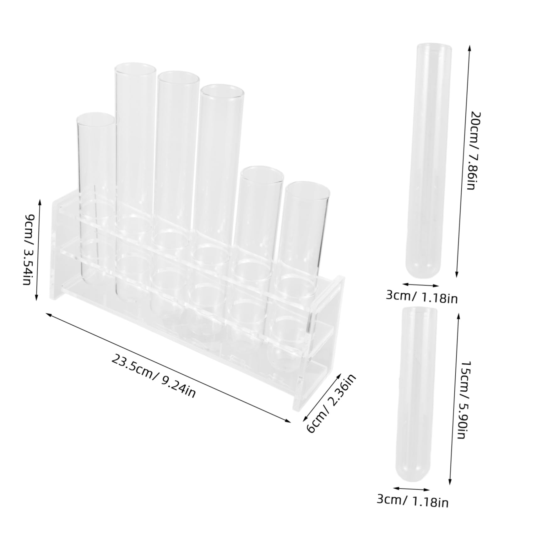 POPETPOP Tube à Essai Verre Transparent pour Plantes Hydroponiques pour Décors De Bureau Et Stations De Propagation Vase Décoratif