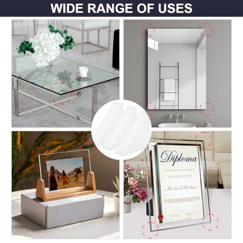 Image of BENECREAT 60Pcs Triangle Glass Corner Protectors, White-Gray, 1.37x1.37x0.51 Inch, PP Plastic, Protects Glass & Mirror Edges During Transport