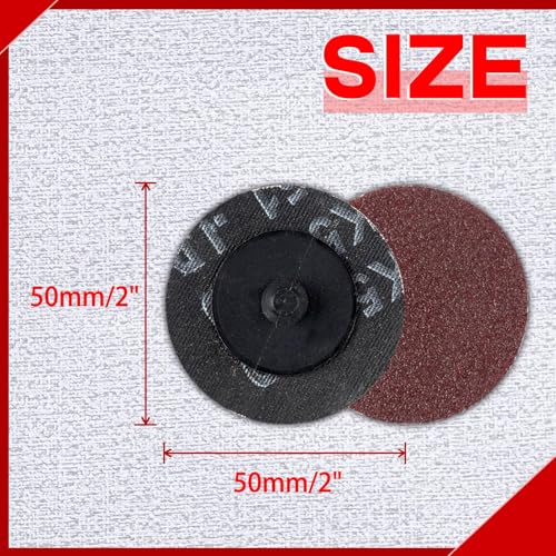 SPEEDWOX 50Pcs 2" 60 Grit Roll Lock Quick Change Discs Aluminum Oxide Coated Die Grinder Accessories Aluminum Oxide Sandpaper Disc Roll Lock Sanding Discs Quick-Change Sanding Discs - Image 3