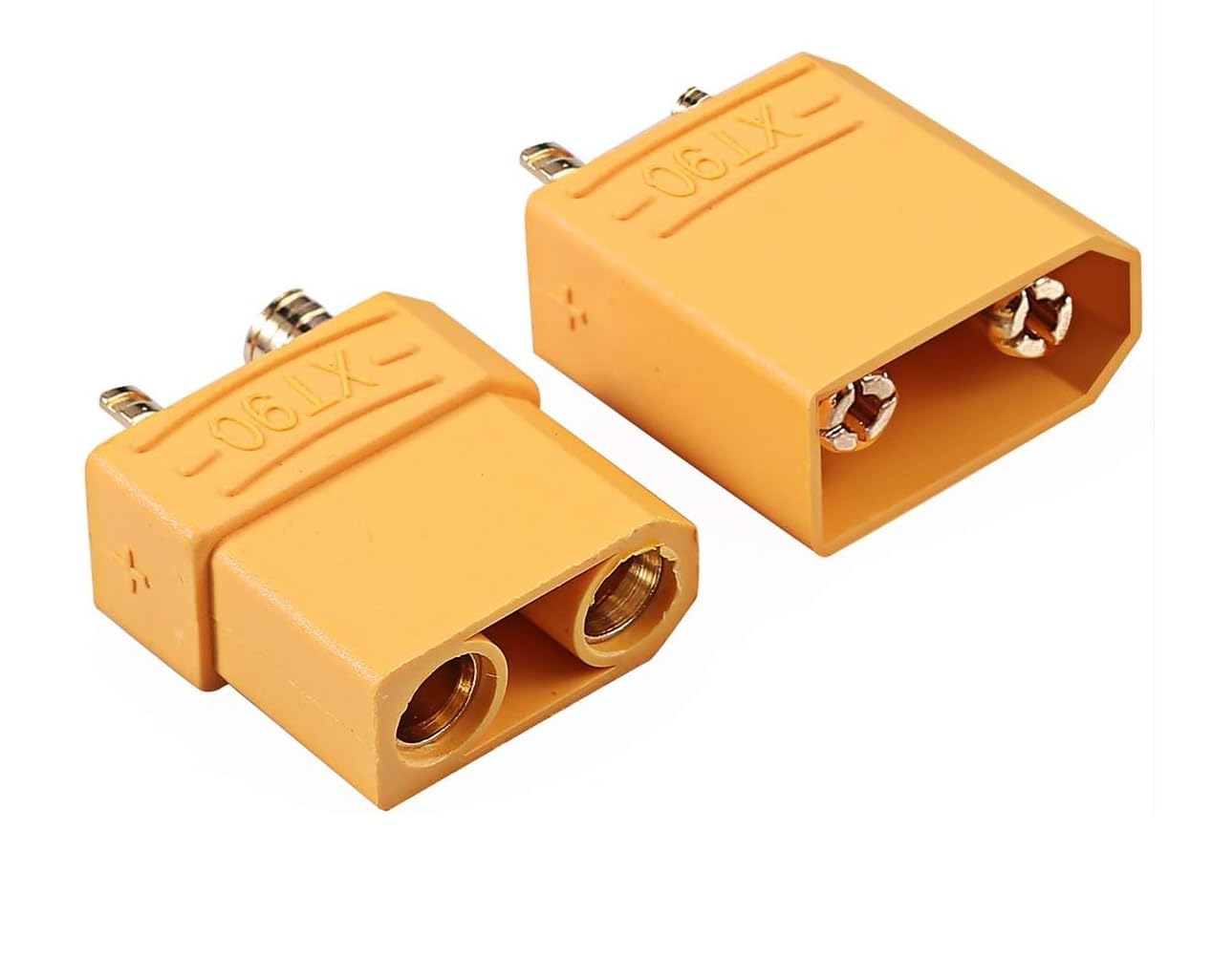 XT90 Power Connector Pair (Male & Female) – 90A High-Current Gold-Plated Bullet Plug, Anti-Spark RC Battery Connector for LiPo, ESC, EV & High-Power DIY Applications-image-2