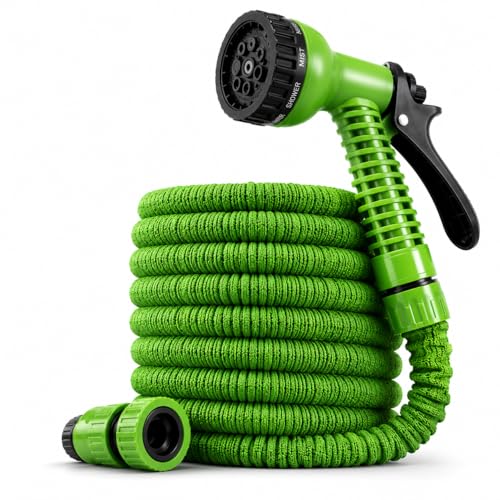Mangueira Expansivel 15m Jardim com 7 Tipos de Jato Engate Rapido Super Compacta e Resistente