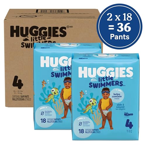 Image of Huggies Little Swimmers Swim Diapers Disposable Baby Swim Pants, Size 4 Medium, 36 Ct, 1 Count