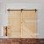 SKYSEN 42in x 84in Double Sliding Barn Doors with 8FT Single Track Bypass Barn Door Hardware Kit, Unfinished Spruce Wood, Save Spacing, Easy to Install, Maximum Fit 73in Openning.(42-84-8FT-DGJ)