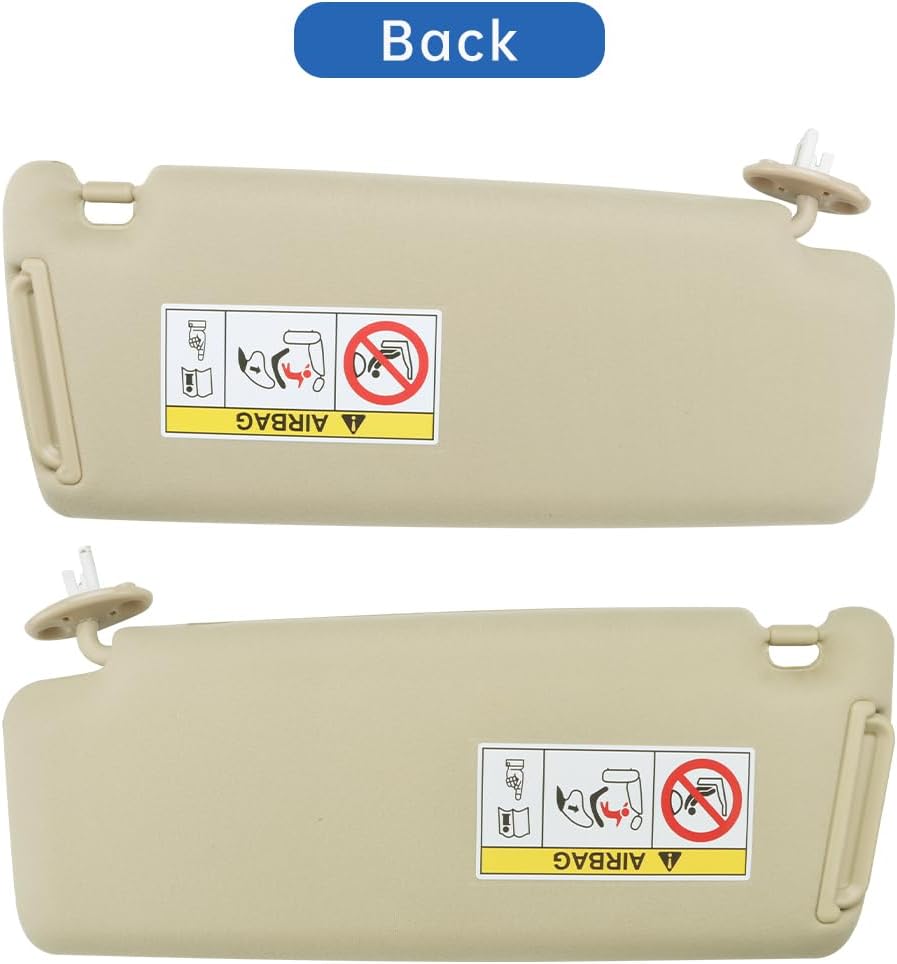 INTGET Beige 2PCS Sun Visors for Lexus GX460 Accessories 2010-2023 Toyota Land Cruiser Accessories Left & Right Side Sun Replacement 74320-0G030-A0 74310-0G030-A0 (Beige, 2PCS)