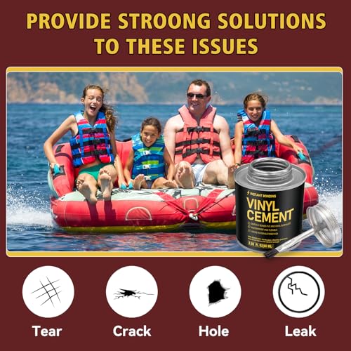 AAROVIBE Vinyl Cement, 2.02 oz.can High Strength & Waterproof & Fast-Drying Vinyl Adhesive for Pools, Inflatables, Hot Tubs, Air Mattresses, PVC Pipes, Tarps, Boats, Rafts, Upholstery