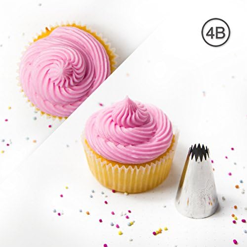 2D 1M 4B 1A Large Stainless Steel Icing Piping Nozzle Tip Set for Baking and Cake Cupcake Decorating