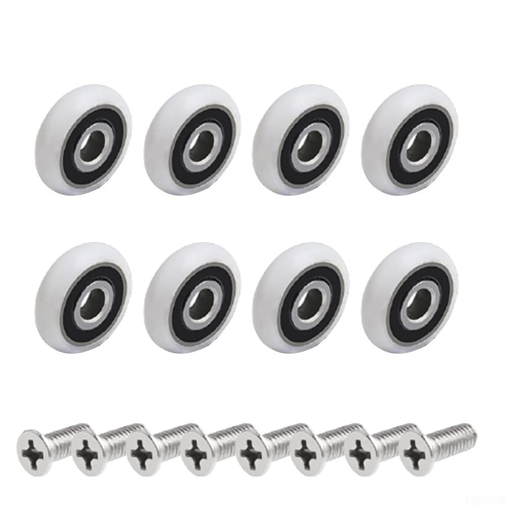 8Pcs Replacement Shower Door Roller Runner Wheels for Shower Enclosure, Shower Room, Shower Screen Parts Replacement