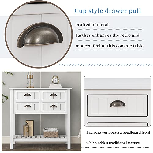 Merax White Modern Wood Buffet Sideboard With Drawers And Bottom Shelf Console Table For Living Dinning Room Kitchen, Type 10 #TOP4