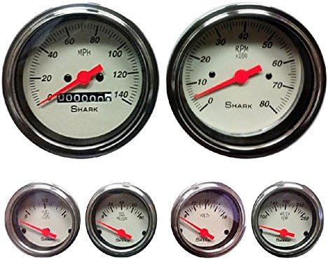 Dolphin Gauges-6 Gauge 3-3/8" Gauge Set with Mechanical Speedo