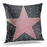Tamaño: 45 cm x 45 cm. Awowee Funda de cojín de 45 x 45 cm, diseño del Paseo de la Fama de Hollywood con signo de la fama de la estrella de la celebridad, decoración del hogar, funda de almohada cuadrada para sofá cama