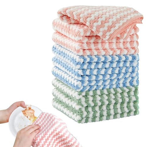Abnaok 9 Stück Verdickte Magische Reinigungstuch, Wunderreinigungstücher Wiederverwendbarer, Universal Shiny Wipes Tücher Original, Magic Cloth für Haushalt, Küche,Auto Glas