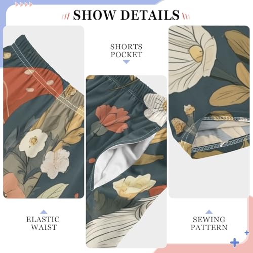 Gnome with Flowers Boys Long Pants Soft Trousers Elastic Waist Kids Lounge Bottoms with Pockets S-XL4