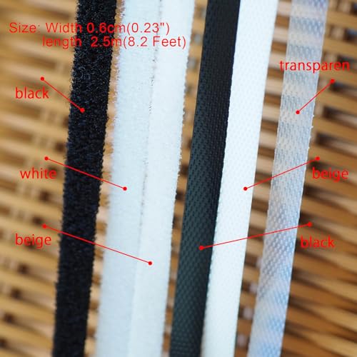 Image of Extremely Thin and Soft Strong Mini Clothes Hook and Loop Fasteners Sewing Type Back Without Adhesive Tiny Clothing Accessories DIY Handmade Materials (White, 0.23 inch /6mm)