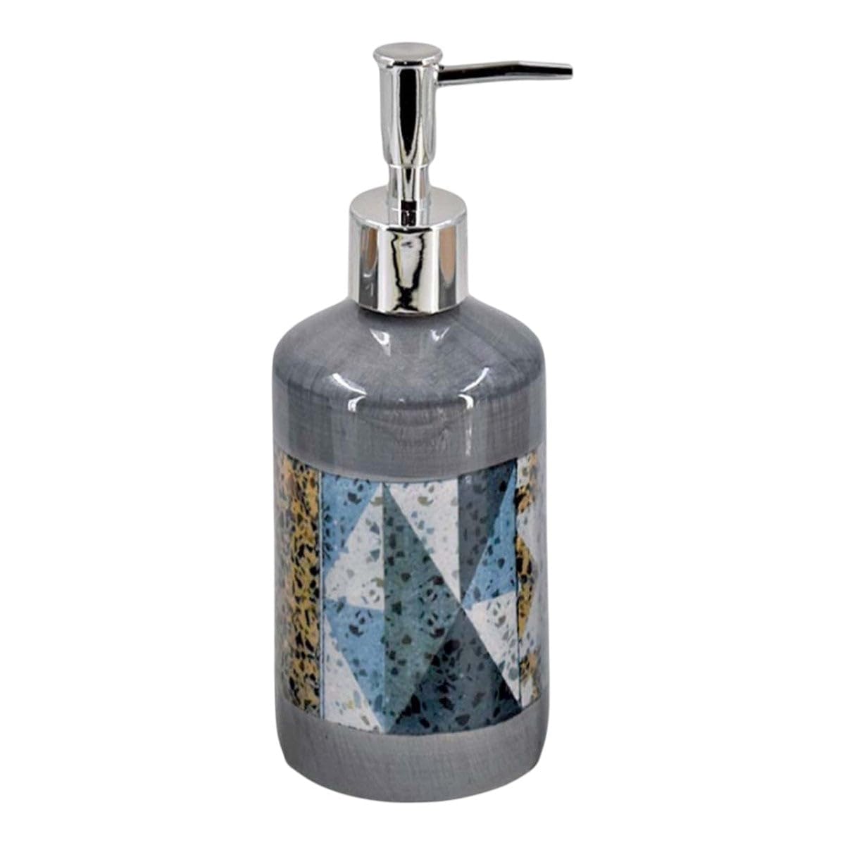 Kookee Ceramic Soap Dispenser – Elegant Refillable Pump Bottle for Bathroom & Kitchen | Stylish Design for Hand Soap, Lotion & More, (Set of 1), Grey (08115-SD)-image-48