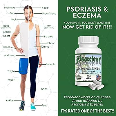 Psorclear-Psoriasis & Eczema Relief | A Proven Effective and All-Natural Product for Psoriasis Eczema & Rosacea Relief that Works - Rated One of the Best (120 Count Bottle)