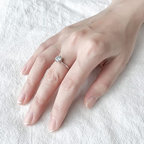 Letalong 1Ct Adjustable Moissanite Rings For Women, S925 Sterling Silver 6 Prong Moissanite Engagement Ring #TOP4