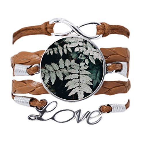 Corde tordue de cuir noir bracelet photo de plante pour look bohème chic