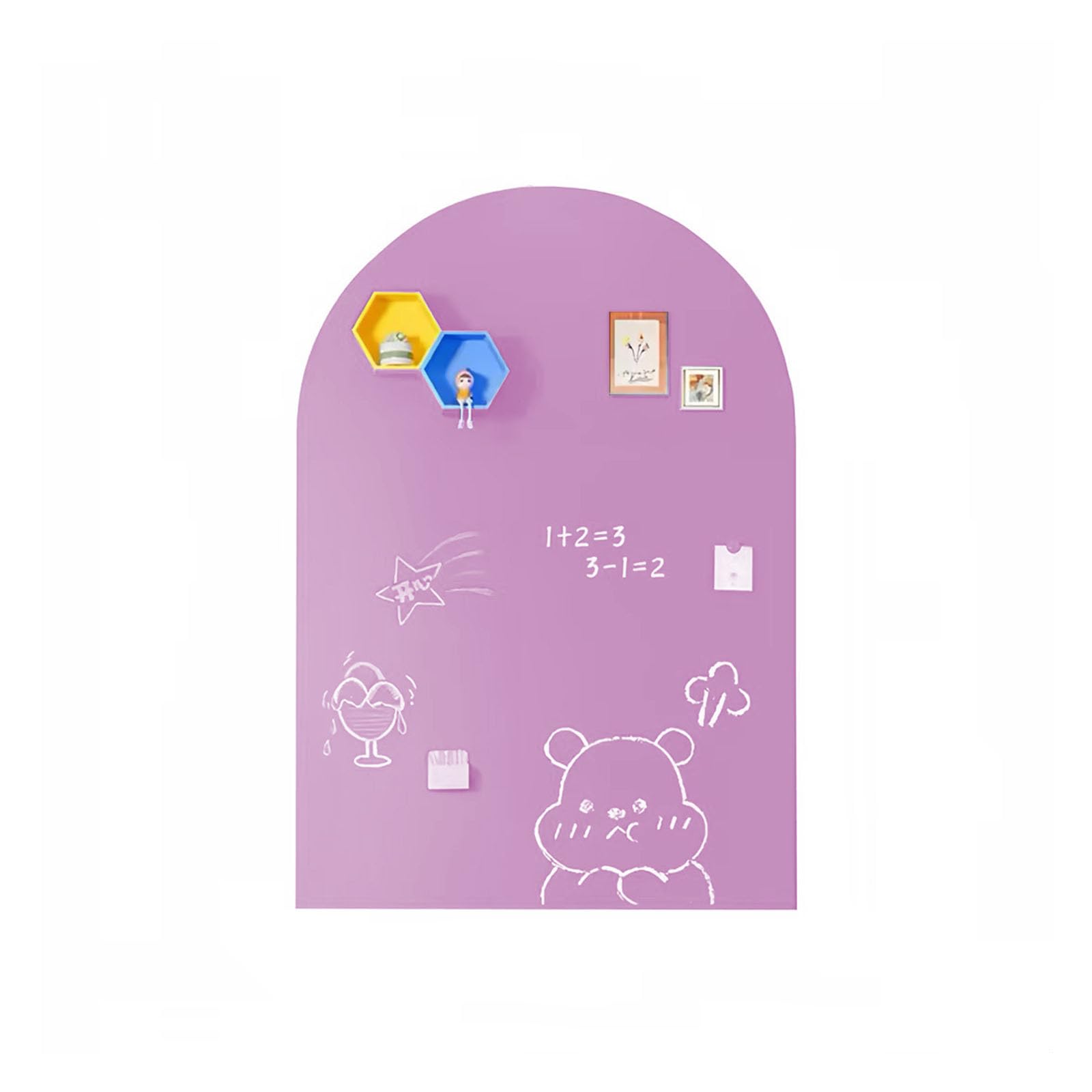 Adesivo da parete lavagna magnetica colorata 40x32 pollici per la giochi della camera dei bambini e muro gesso con design curvato per la scuola