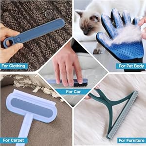   5-PCS-Pet-Hair-Remover-Dog-Hair-Removal-Tool-for-Couch-Clothes-Carpet-Bed-and-Car-Including-Carpet-Rake-Rubber-Brush-Textured-Microfibers-Trap-Portable-Scraper-Grooming-Gloves