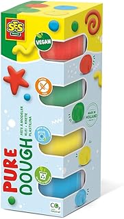 SES Creative 00511 Feel Good Clay Pure (4 x 90 g) for Children from 1 Year - 4 Colours