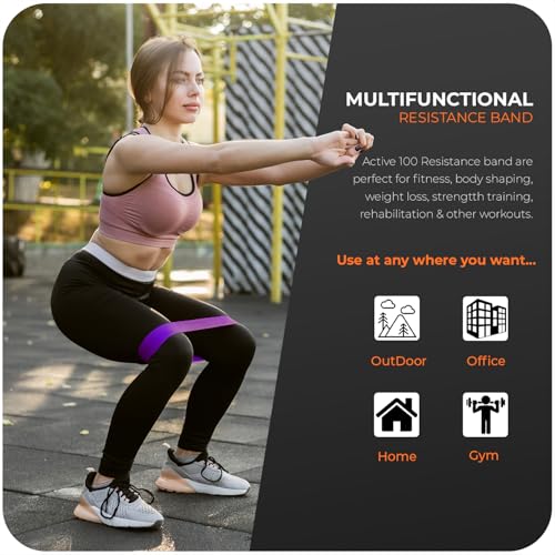Image of Resistance Bands Set of 5, Skin-friendly Loop Bands with 5 Resistance Levels, Exercise Band Ideal for Home Gym, Yoga, Pilates, Includes Case