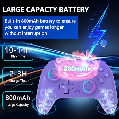 Gamepad Switch Pro para consolas OLED Lite y PC con retroiluminación ajustable 5
