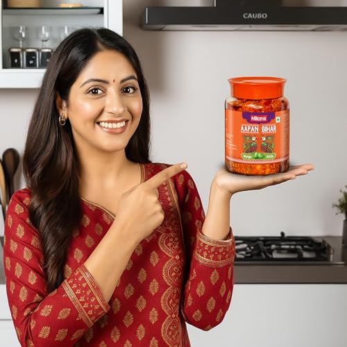 Image of Nilon's Aapan Bihar Mango Pickle (475g) Homemade Aam Ka Aachar | Spicy & Tangy Pickle in Authentic Bihari Style with Raw Mango, Mustard Oil & Spices Mixed with No Added Artificial Colour