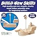 Creativity for Kids Buildeez! Easy Wooden Model Set: Pirate Ship, Sea Skull - DIY Arts & Crafts Kit, STEM Toys and Gift for Kids, Boat Toys for Boys (Ages 5+)