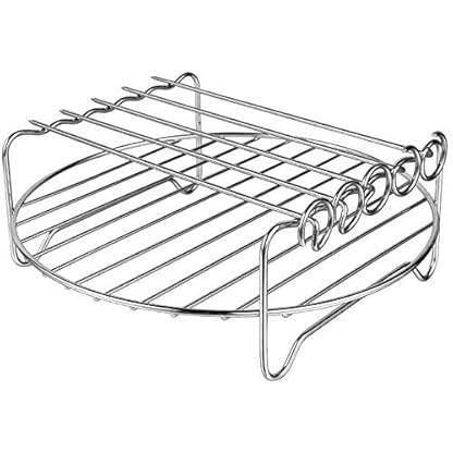 Air Fryer Rack-_HD9904/00 Doppelschicht-Regalspieß RackAir Fryer Grill mit Spießen Zubehör Mehrzweck-Edelstahl Airfryer Grillrost (20 cm fünf Nadeln) (20 cm fünf Nadeln)