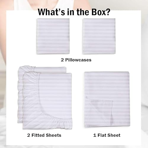 Miniatura 3 de Sábanas divididas tamaño King, sábanas divididas ajustables de 5 piezas, 100% algodón egipcio, 400 hilos, bolsillo profundo de 16 pulgadas, juego de
