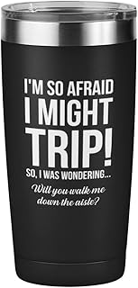 Bubble Hugs Proposal Viking Tumbler Black 20oz - Walk Me Down the Aisle - Wedding Relationship Dad Brother Step Uncle Mom Giving Away to Future Husband Walk Me Down (Black)