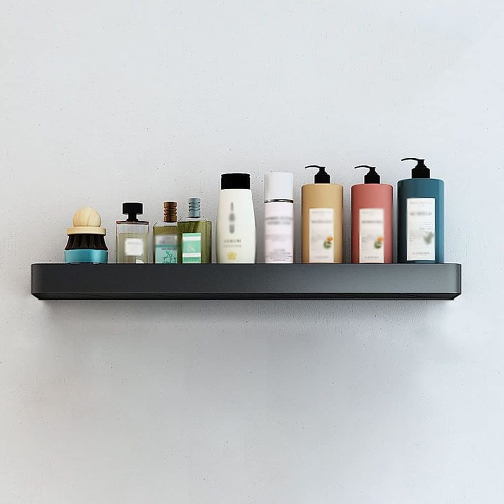 LUUYYI Multifunctional Shower Caddy Floating Shelves Bathroom Shelf Aluminum Black Shower Gel Corner Shelf Punch-Free Cosmetics Organizer Shelf