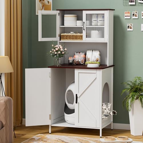 PAKASEPT Cat Litter Box Enclosure Furniture for Self