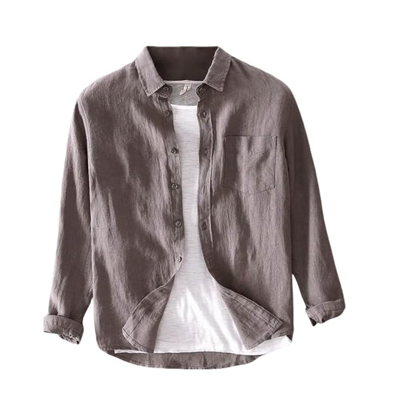 Chemise en lin pour homme en tissu premium léger et respirant