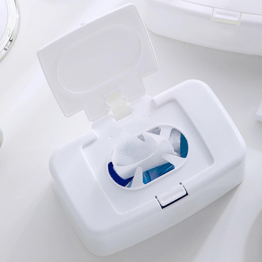 PRETYZOOM Refillable Wipes Dispenser Box 6.69X4.13X2.36In Plastic Baby Wipes Holder with Lid for Nursery Bathroom Household Wet Tissue Storage Organizer