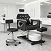 Seogwisam Pedicure Chair No Plumbing, 360° Swivel Hydraulic Reclining Pedicure Chair with Foot Spa & Adjustable Footrest, for Nail Tech, Spa (Silver)