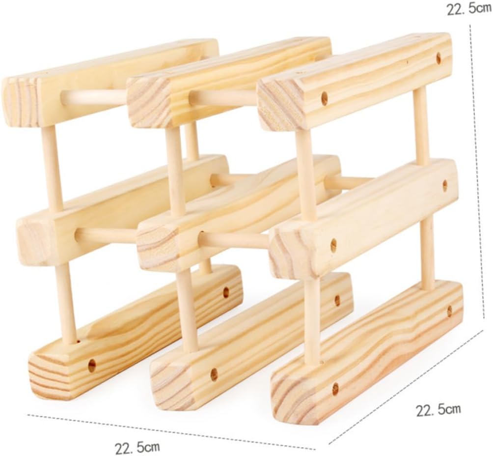 ABOOFAN Solid Wood Wine Rack Bottle Holder European Display Stand Wine Storage Organizer for Countertop