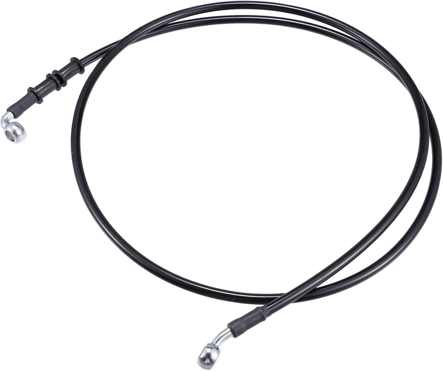160cm AN3 M10 Car Hydraulic Brake Line Oil Hose Pipe Fitting 28° 90° Stainless Steel for Car Motorcycle Dirt Racing Bike Black Automotive Parts