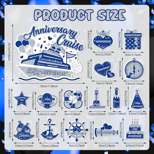 Imanes Decorativos Azul Plata para Aniversario miniatura 7
