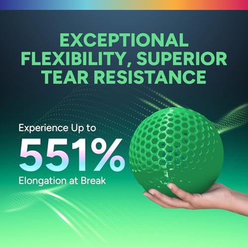 Image of OVERTURE TPU Filament 1.75mm Flexible Roll, 95A Soft 3D Printer Filament, 1kg Spool (2.2 lbs), Fit Most FDM Printer (TPU Green)