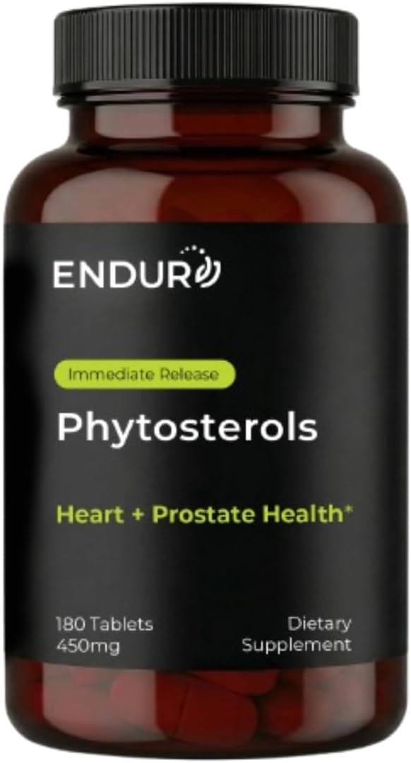 ENDUR Phytosterols - Plant Sterols Complex 450 mg (180 ct) | Plant-based cholesterol support, dual heart and prostate health, vegan and gluten-free formula