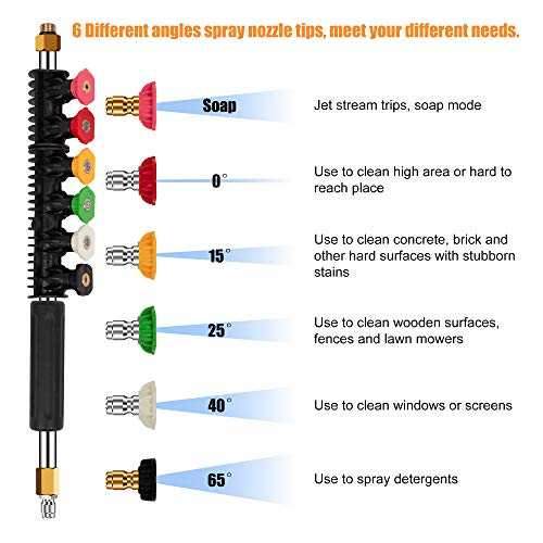 BEETRO Pressure Washer Extension Wands,9.53 ft Upgrade Replacement Lance, Power Washer Gutter Cleaning Tools with 30° and 90°Curved Rod,4000 PSI,9- Pack